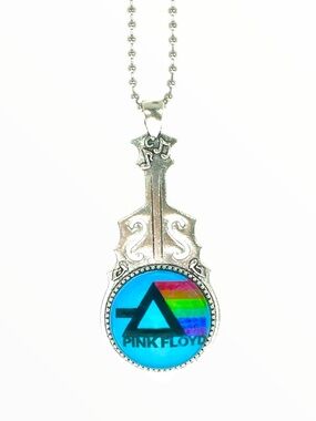 Pink Floyd Inspired Retro Prism Guitar Necklace